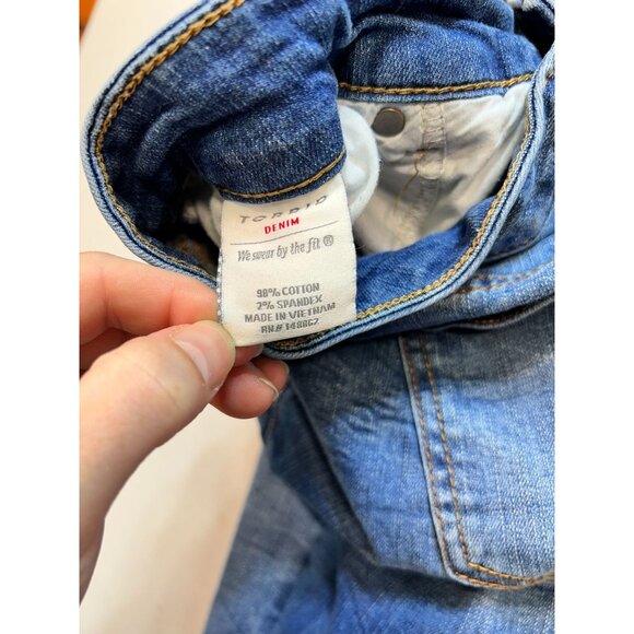 Torrid Womens Distressed Cotton Jeans Stretch Denim Size 16 Blue Solid Pockets - Picture 4 of 11